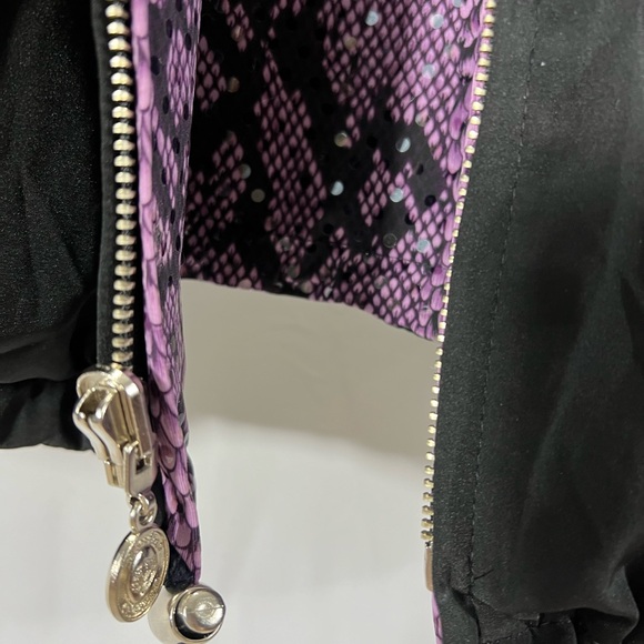 Purple Bomber Jacket with Snakeskin Print reversible! - Picture 9 of 11